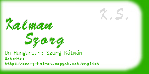 kalman szorg business card