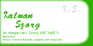 kalman szorg business card